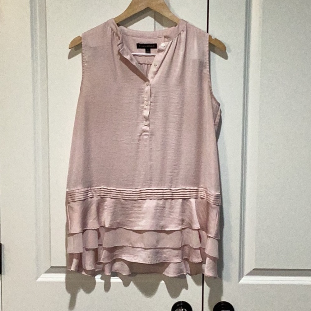BR Sleeveless Button-Up Tunic Blouse
